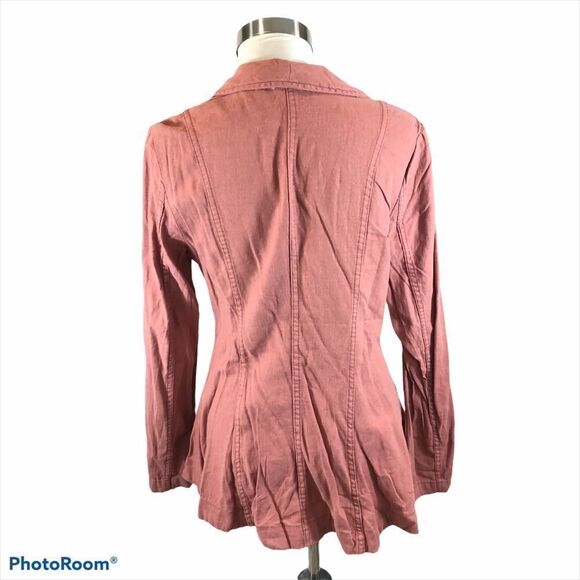 Free People Linen Blend One‎ Button Jacket Salmon S - Picture 4 of 12